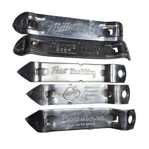 Vintage Assorted Beer Bottle Can Openers Metal No Doubles Lot of 5 Advertising